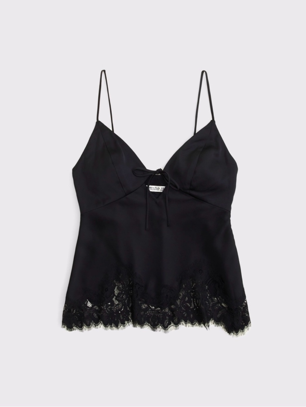 Abercrombie & Fitch Bra-Free Bella Lace-Trim Satin Cami